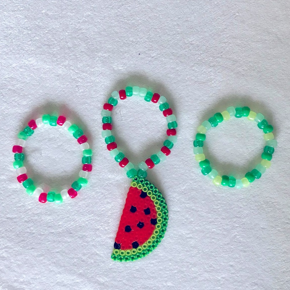 Watermelon Sugar EDM friendship Bracelets bff colorful green pink festival
